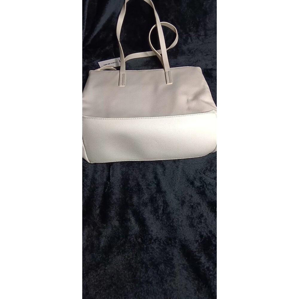 NWT! Elizabeth and James Large Vegan Leather Tote Bag Cream Ivory Zip Top... - Picture 12 of 16